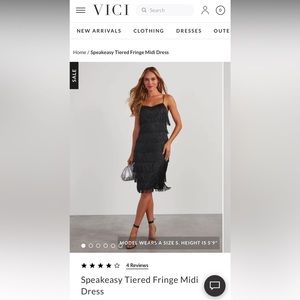Speakeasy Tiered Fringe Midi Dress. Vici brand. Great for gatsby themed parties